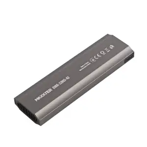 Зовнішня кишеня Maxxter M.2 NVMe PCIe, USB 3.1 Type-C Gen2, Metal, Black (EHDE-2280S-02) UA