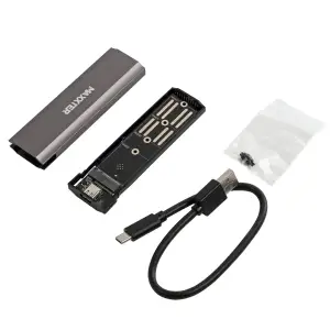 Зовнішня кишеня Maxxter M.2 NVMe PCIe, USB 3.1 Type-C Gen2, Metal, Black (EHDE-2280S-02) UA