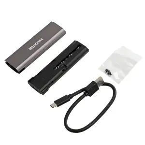 Зовнішня кишеня Maxxter M.2 NVMe PCIe, USB 3.1 Type-C Gen2, Metal, Black (EHDE-2280S-02) UA