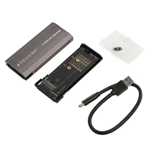 Зовнішня кишеня Maxxter M.2 NVMe PCIe, USB 3.1 Type-C Gen2, RGB, Metal, Black (EHDE-2280SRGB-01) UA