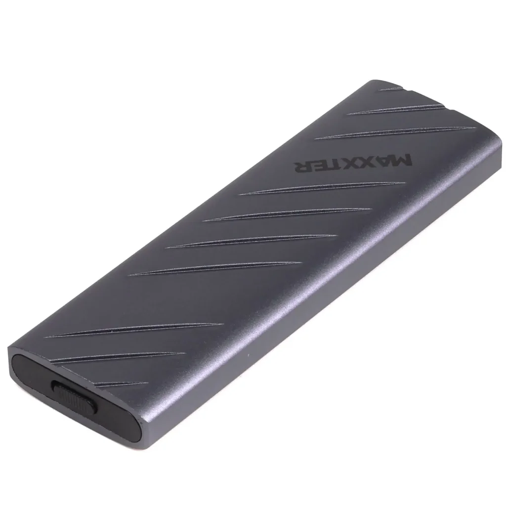 Зовнішня кишеня Maxxter M.2 NVMe PCIe, USB 3.2 Type-C, Metal, Black (EHDE-2280D-01) UA