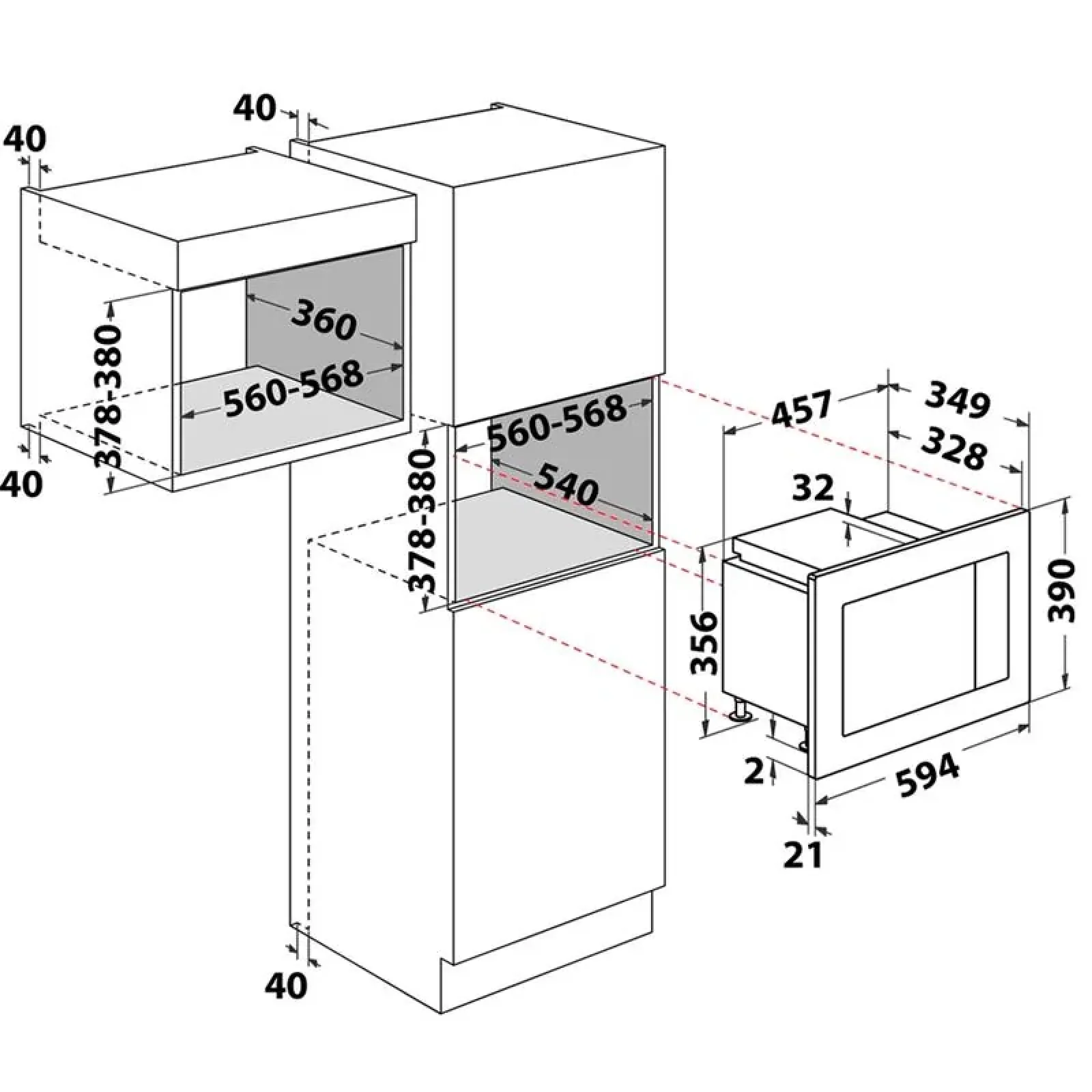 Вбудована мікрохвильова піч Whirlpool WMF 200G UA