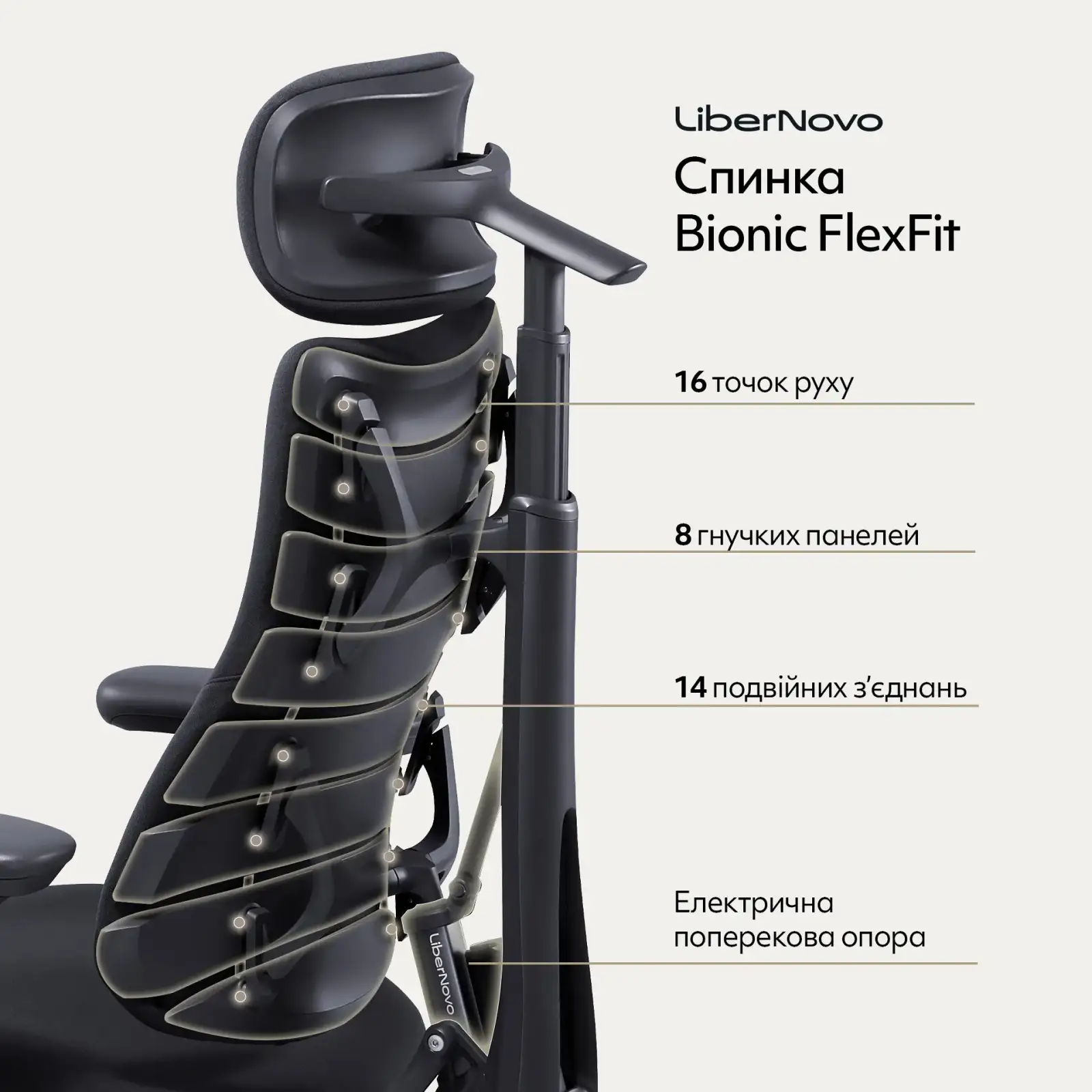 Кресло офисное LiberNovo Omni Midnight Black 48 см (CP-GW-0000015-00-01) UA