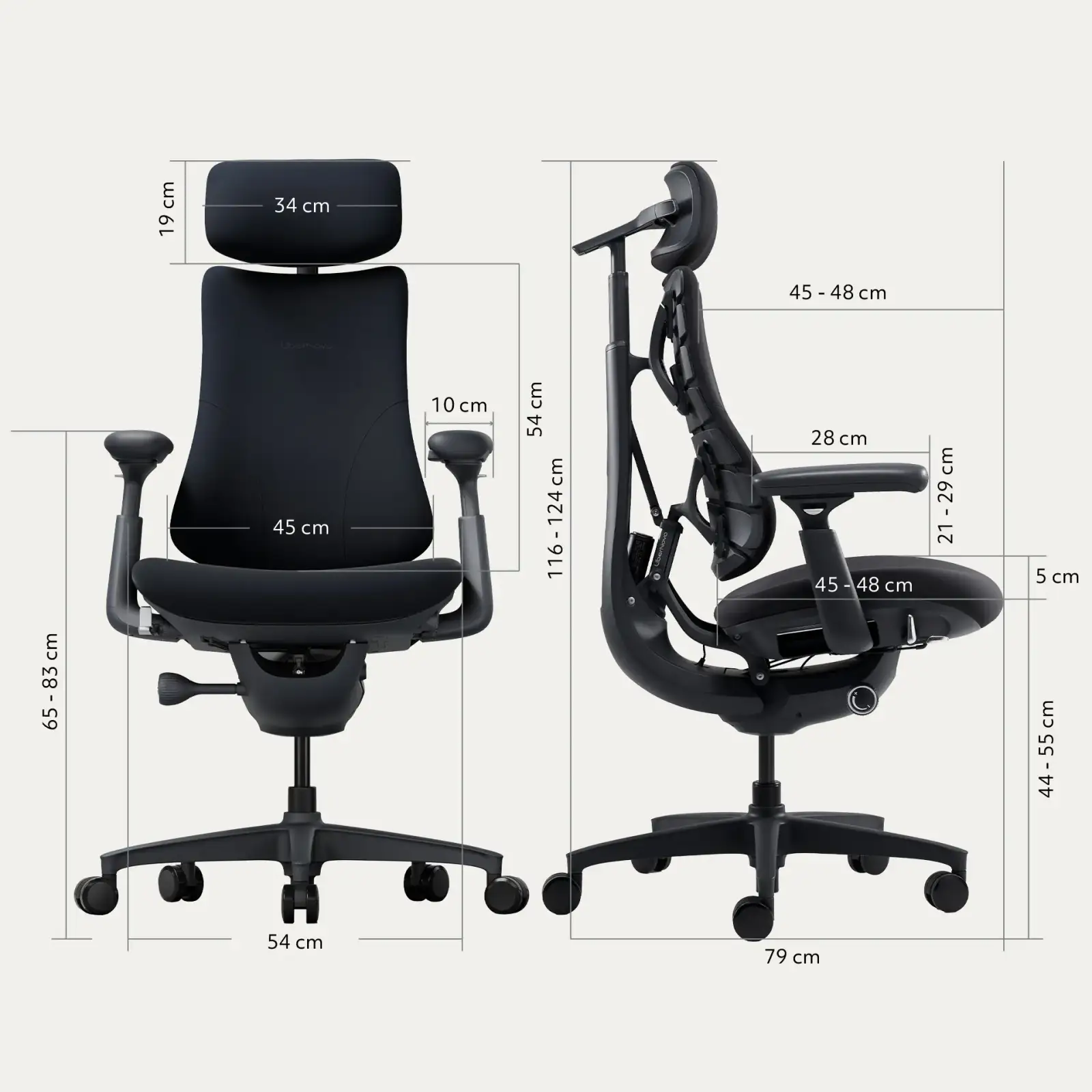 Кресло офисное LiberNovo Omni Midnight Black 48 см (CP-GW-0000015-00-01) UA
