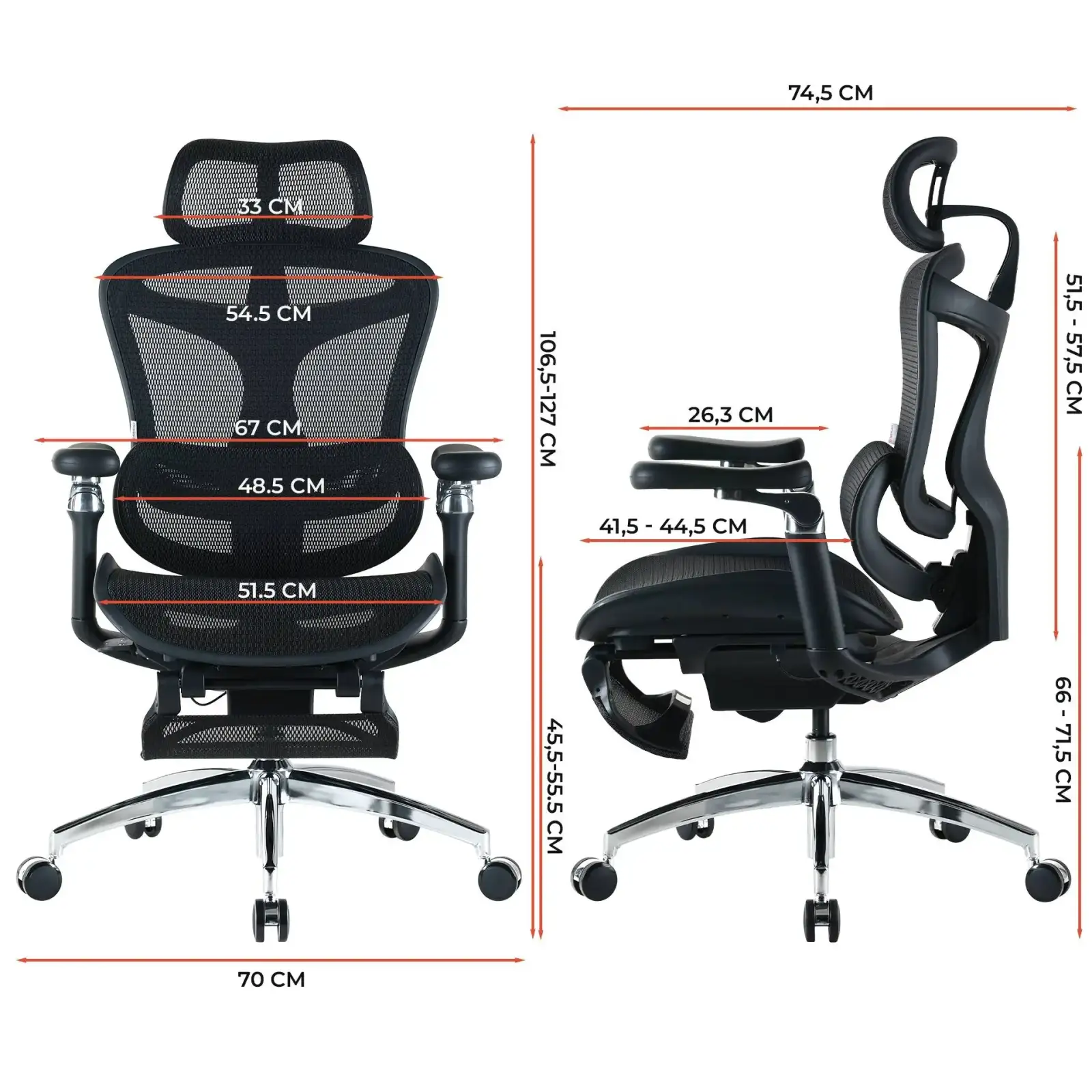 Крісло офісне Sihoo Doro C300 Pro Mesh Black with footrest (Doro-C300-Pro-M101-JT) UA