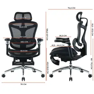 Крісло офісне Sihoo Doro C300 Pro Mesh Black with footrest (Doro-C300-Pro-M101-JT) UA