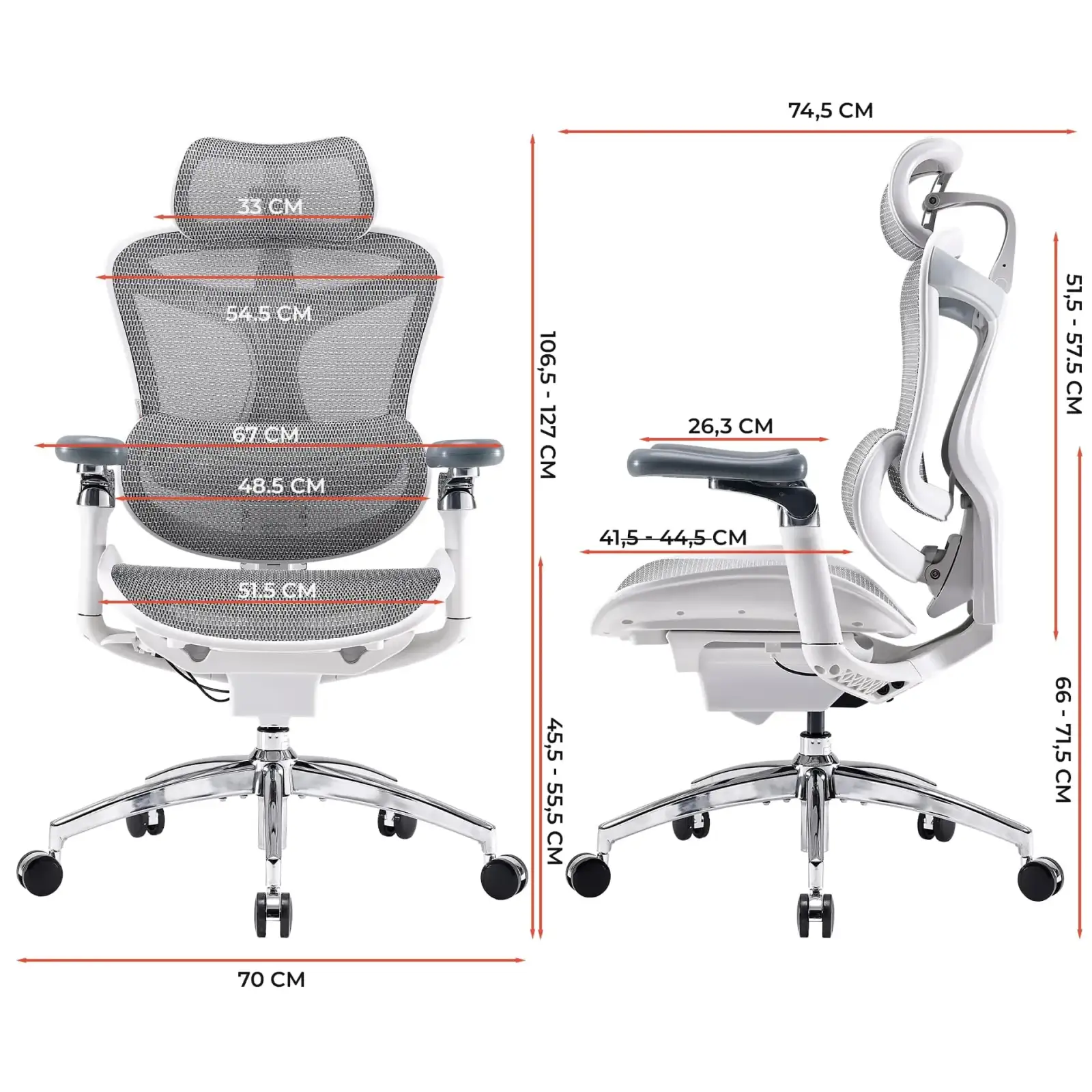 Крісло офісне Sihoo Doro C300 Pro Mesh White (DORO-C300-PRO-M102) UA