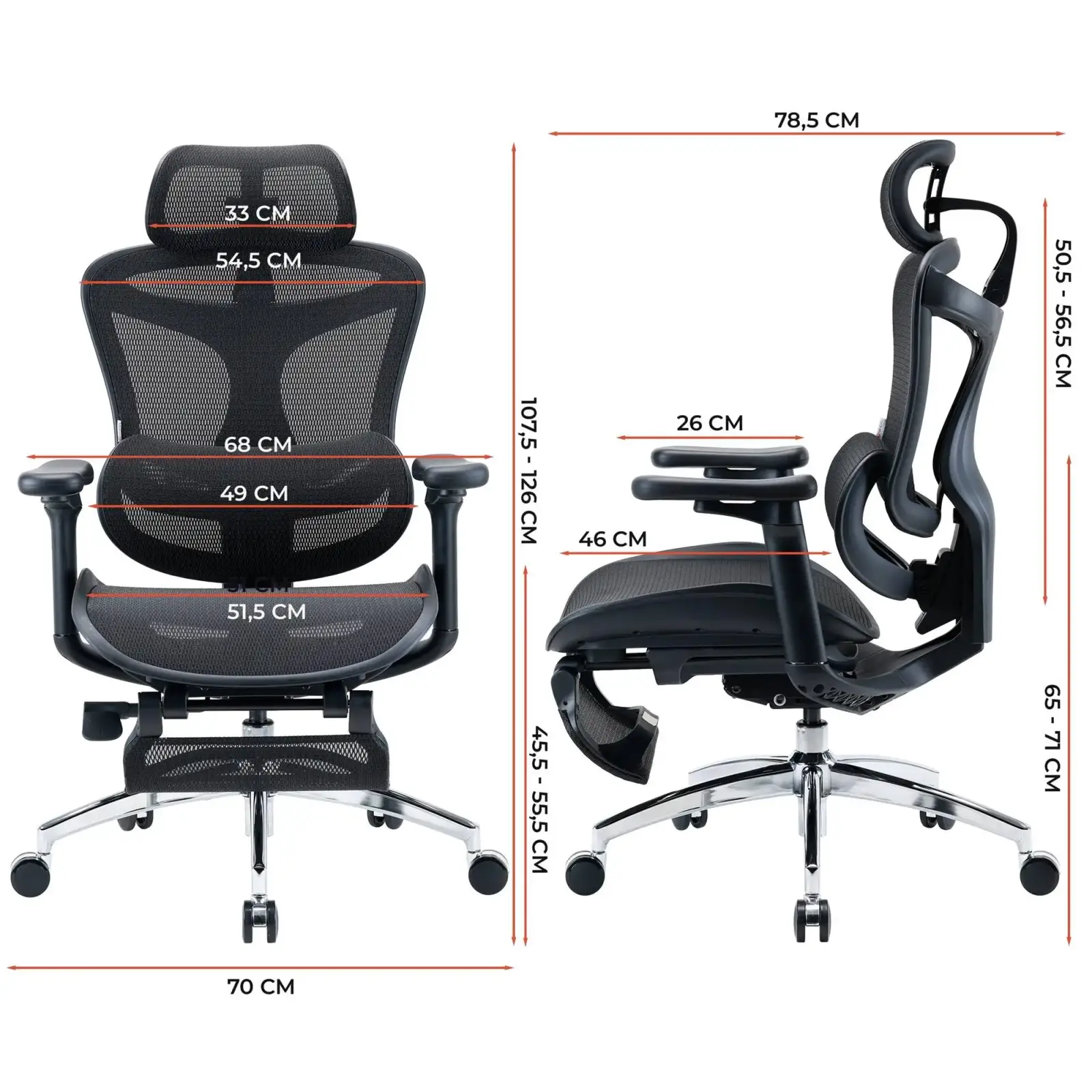 Крісло офісне Sihoo Doro C300L Mesh Black with footrest (Doro-C300L-A3-101-JT) UA