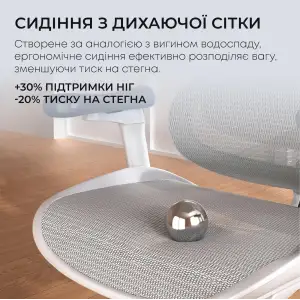 Крісло офісне Sihoo Doro C300L Mesh White DORO-C300L-A3-102) UA