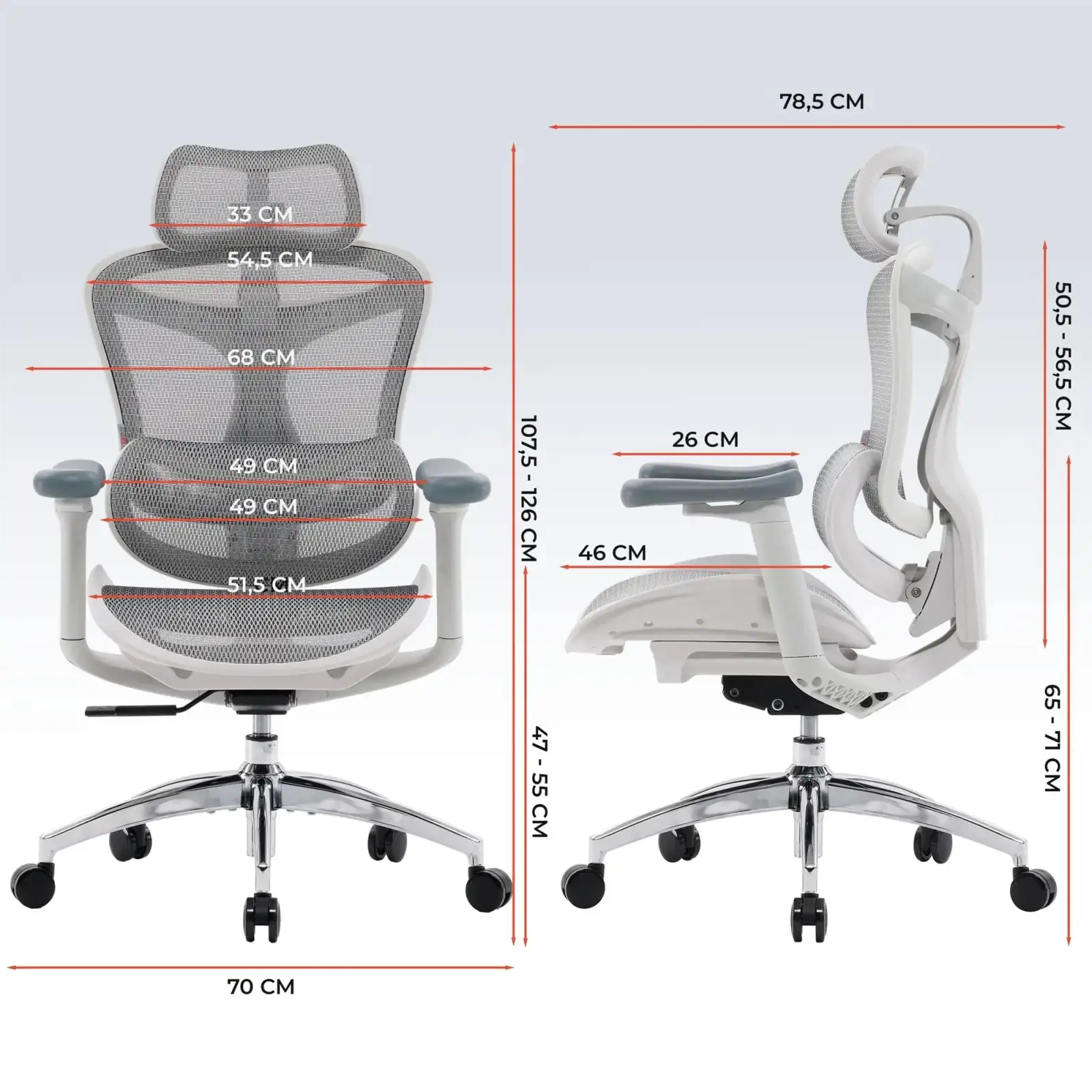 Крісло офісне Sihoo Doro C300L Mesh White DORO-C300L-A3-102) UA