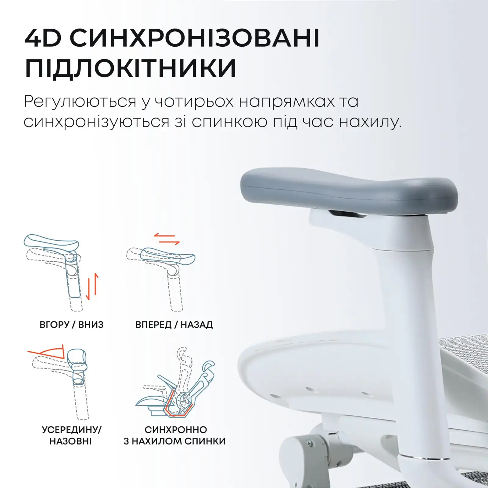 Кресло офисное Sihoo Doro C300L Mesh White with footrest (Doro-C300L-A3-102-JT) UA