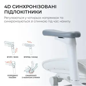 Кресло офисное Sihoo Doro C300L Mesh White with footrest (Doro-C300L-A3-102-JT) UA