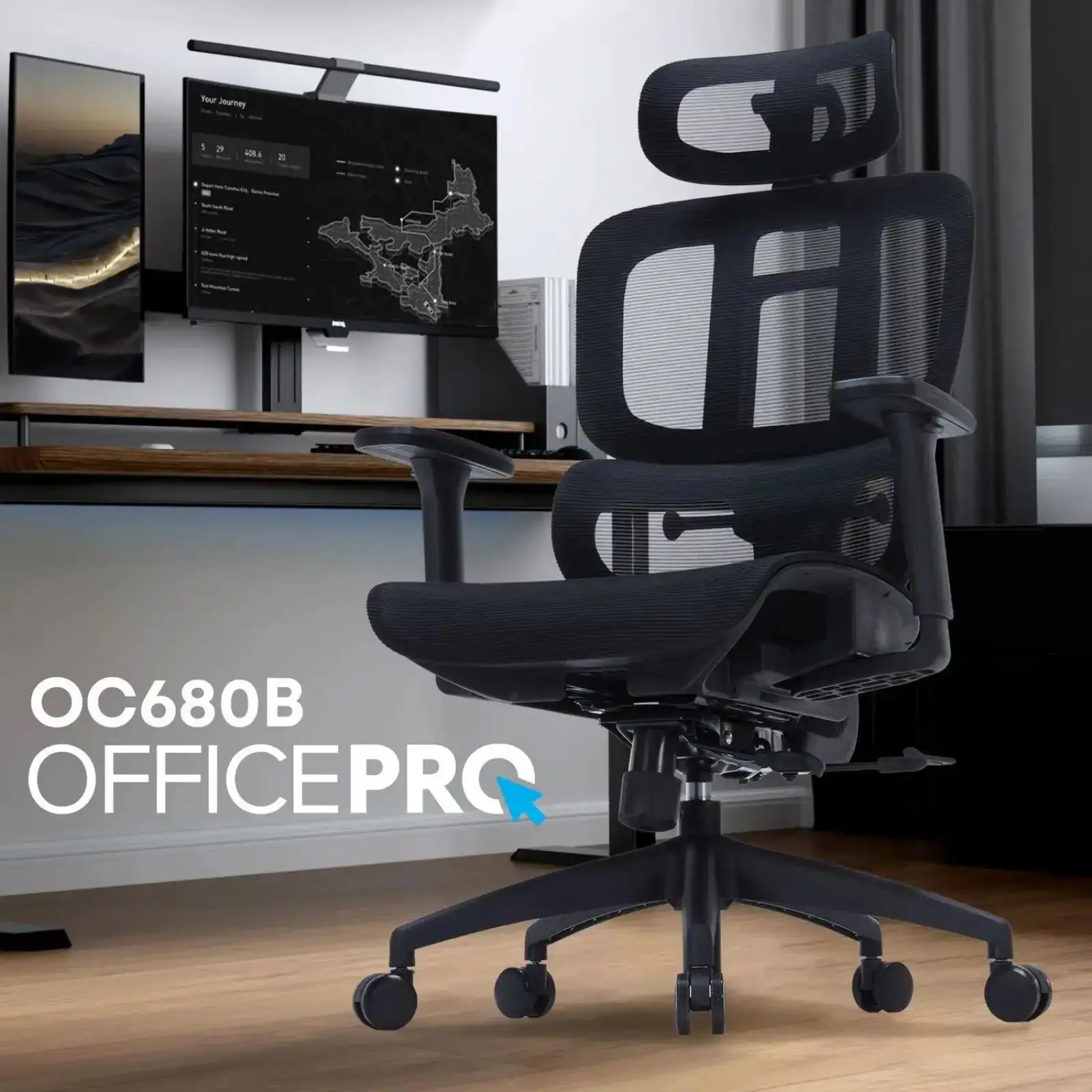 Крісло офісне Officepro OC680B Black UA