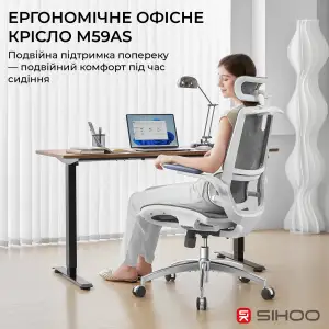 Кресло офисное Sihoo M59AS Mesh Gray (M59AS-M301) UA