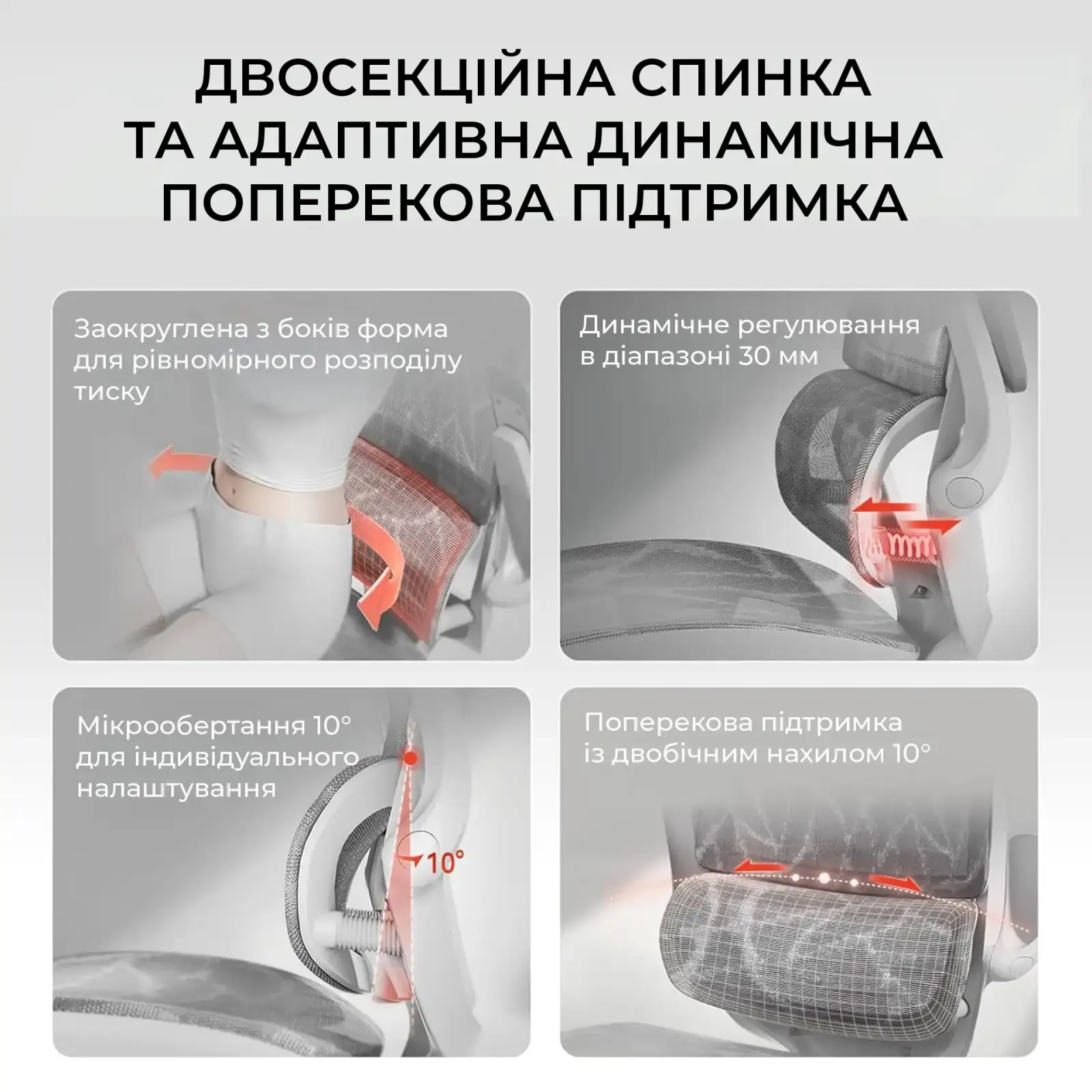 Кресло офисное Sihoo M59AS Mesh Gray (M59AS-M301) UA