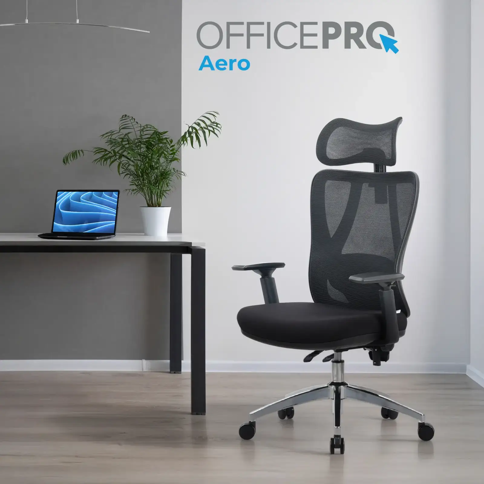Крісло офісне OfficePro Aero OC490B Black UA