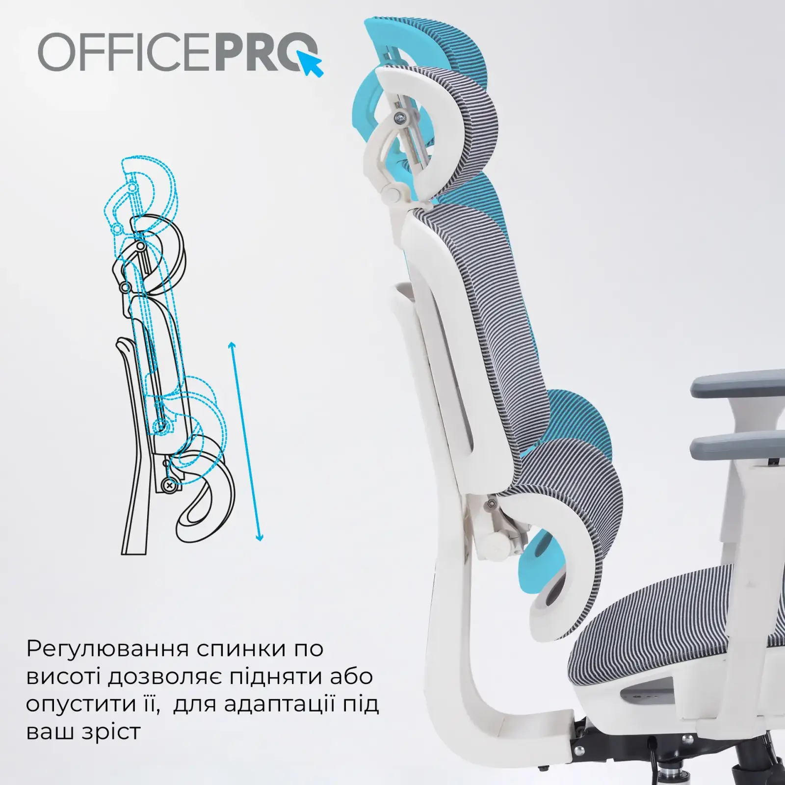 Кресло офисное Officepro Skyline White/Dark Gray (OC680-W-DG-DG) UA