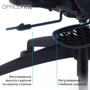 Кресло офисное Officepro Skyline Footrest Black (OC750-B-B-B) UA