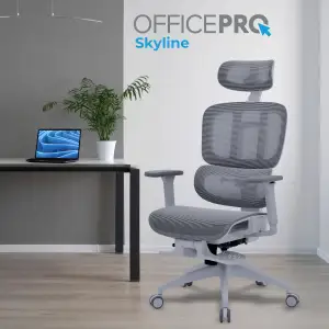 Кресло офисное Officepro Skyline Footrest Gray/Dark Gray (OC750-G-DG-DG) UA