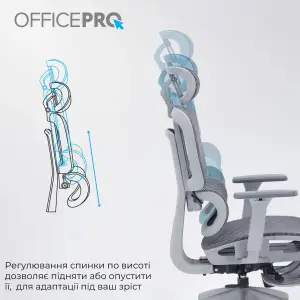 Кресло офисное Officepro Skyline Footrest Gray/Dark Gray (OC750-G-DG-DG) UA