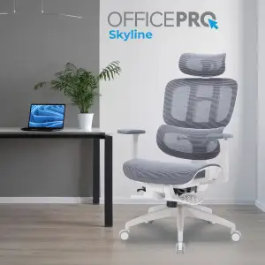 Кресло офисное Officepro Skyline Footrest White/Dark Gray (OC750-W-DG-DG) UA