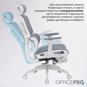 Кресло офисное Officepro Skyline Footrest White/Dark Gray (OC750-W-DG-DG) UA