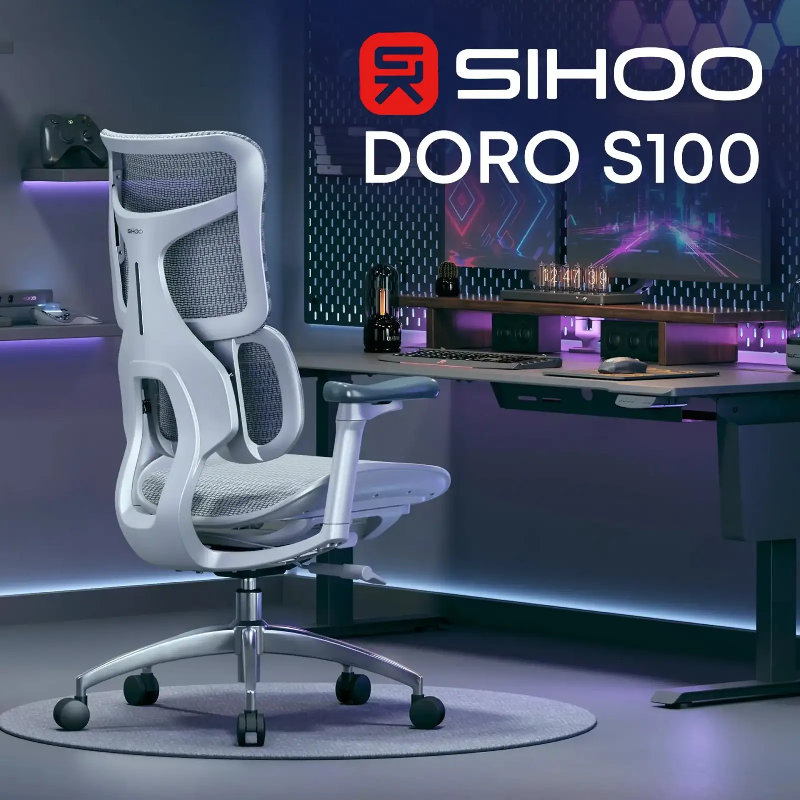 Кресло офисное Sihoo Doro S100 Mesh White (S100-M302) UA