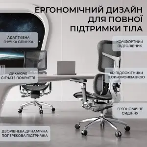 Крісло офісне Sihoo Doro S300 Mesh Dark Grey (S300-M201) UA
