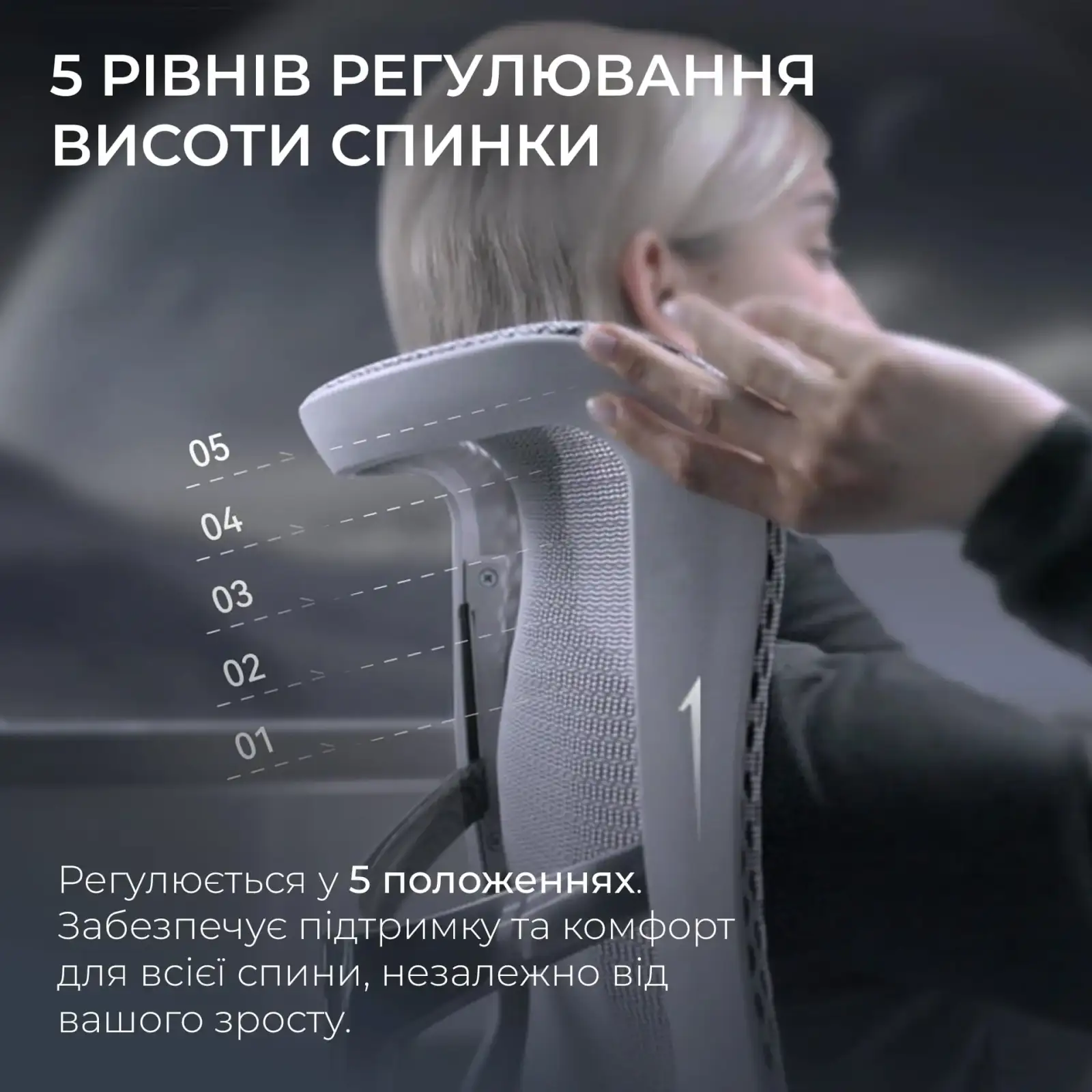 Крісло офісне Sihoo Doro S300 Mesh Light Grey (S300-M202) UA
