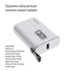 Зовнішній акумулятор ColorWay Full Power 10000mAh White (CW-PB100LPK2WT-PDD) UA