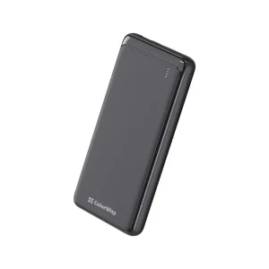 Зовнішній акумулятор ColorWay Slim 10000mAh Black (CW-PB100LPF2BK) UA