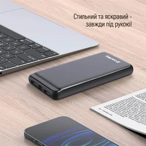 Зовнішній акумулятор ColorWay Slim 10000mAh Black (CW-PB100LPF2BK) UA