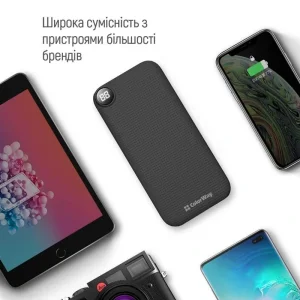 Зовнішній акумулятор ColorWay Slim, LCD 10000mAh Black (CW-PB100LPH2BK-D) UA