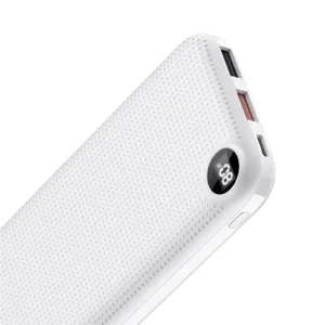 Зовнішній акумулятор ColorWay Slim, LCD 10000mAh White (CW-PB100LPH2WT-D) UA