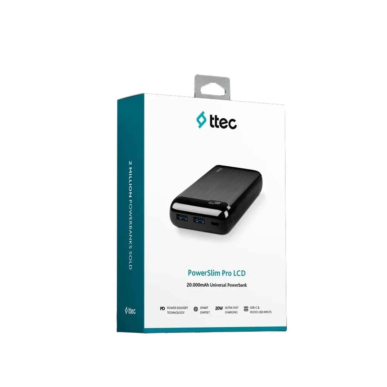 Зовнішній акумулятор Ttec 20000mAh LCD PD Black (2BB186S) UA