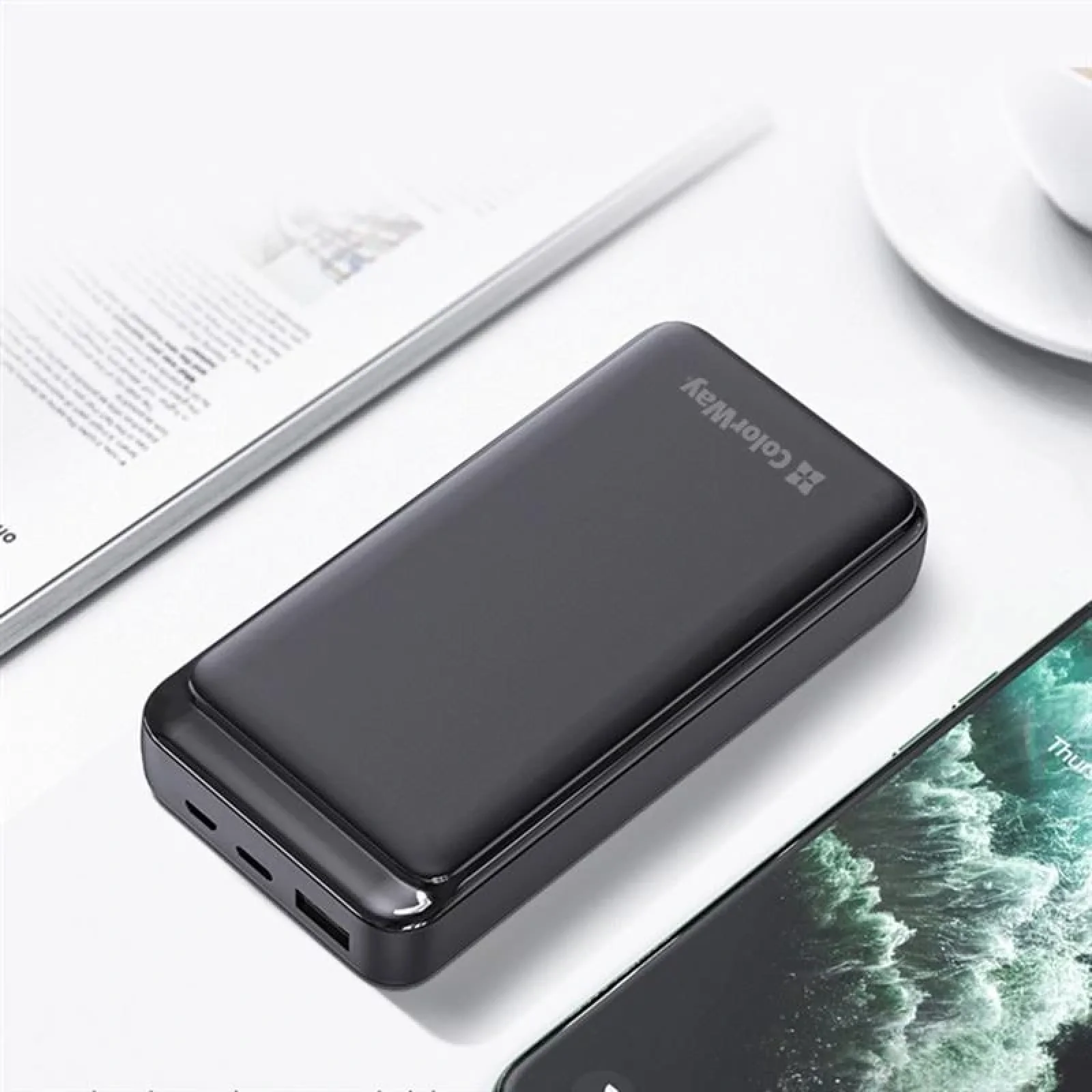 Зовнішній акумулятор ColorWay Slim 20000mAh Black (CW-PB200LPG3BK-PD) UA
