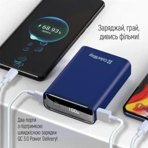 Зовнішній акумулятор ColorWay Full power 20000mAh Blue (CW-PB200LPG2BL-PDD) UA
