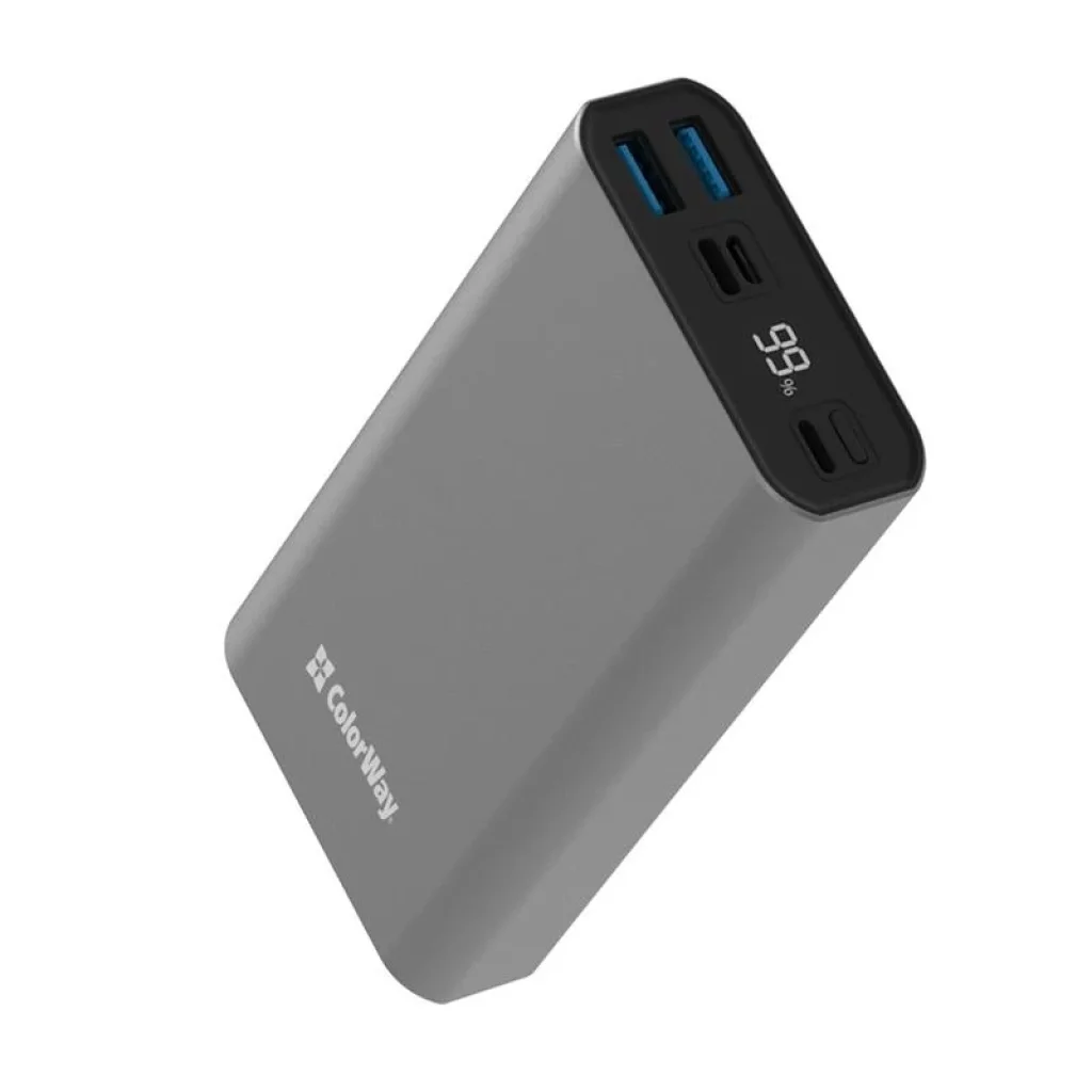 Зовнішній акумулятор ColorWay 20000mAh Gray (CW-PB200LPH3GR-PDD) UA