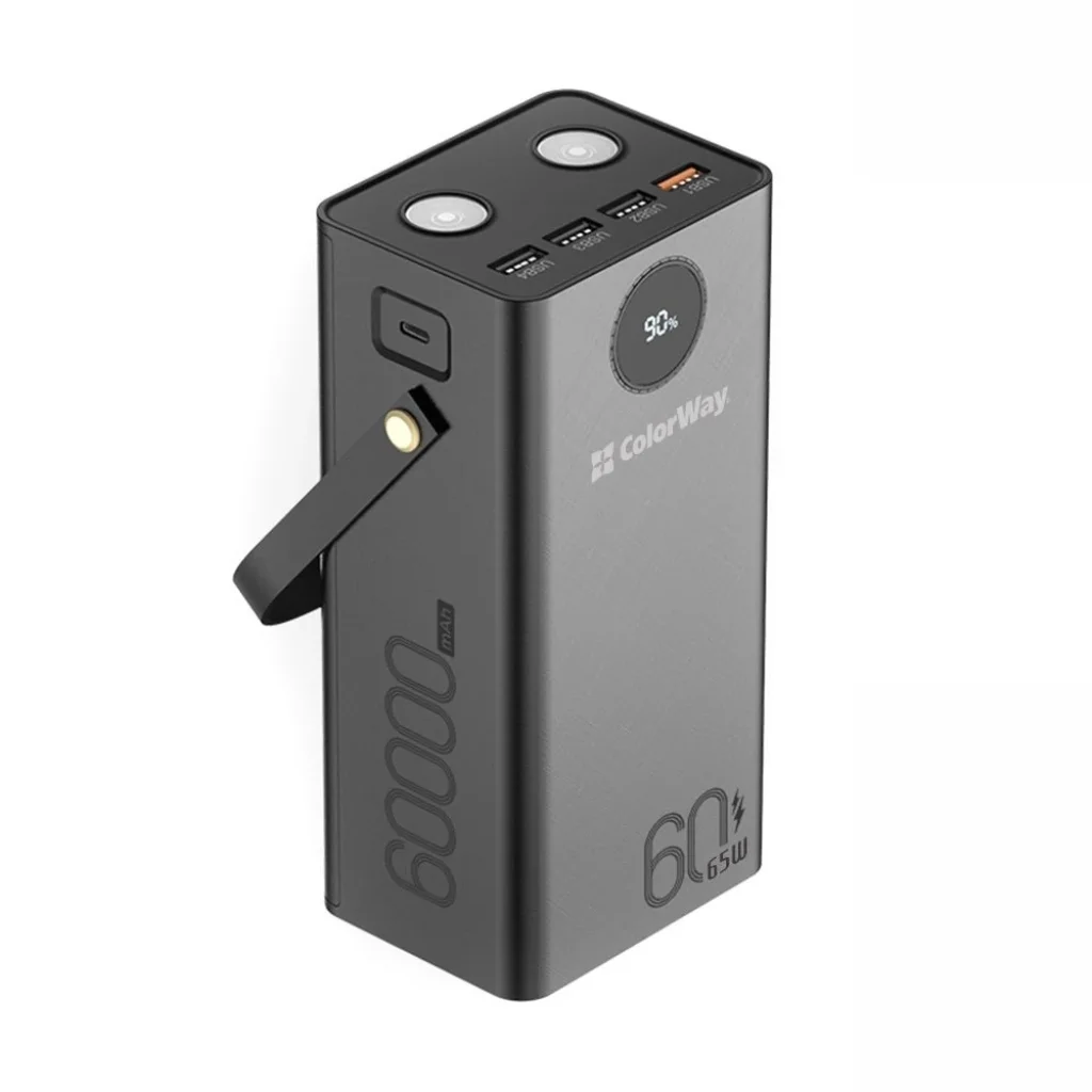 Зовнішній акумулятор ColorWay Powerful 60000mAh Black (CW-PB600LPA5BK-PDD) UA