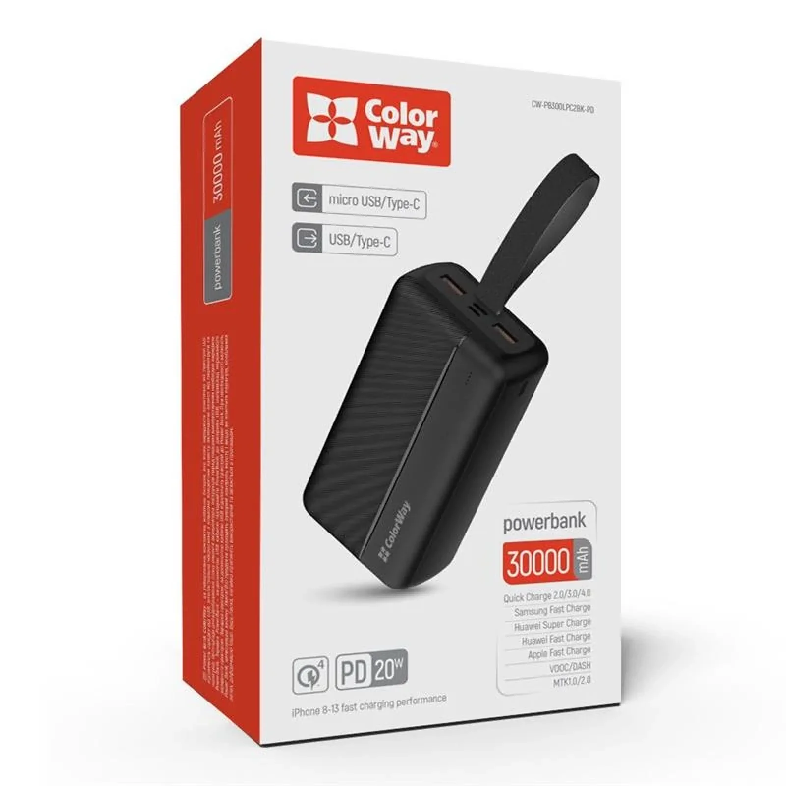 Зовнішній акумулятор ColorWay High-power 2 30000mAh Black (CW-PB300LPC2BK-PD) UA
