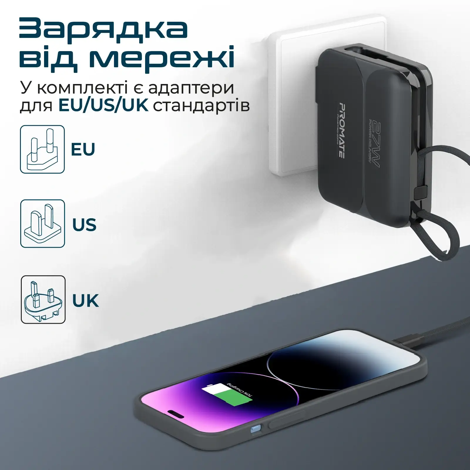 Зовнішній акумулятор Promate PowerPack-20Pro Black 20000mAh, powerpack-20pro.black UA