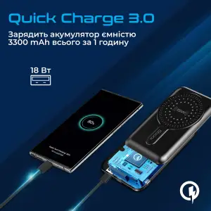 Зовнішній акумулятор Promate PowerMag-10Pro Black 10000mAh, powermag-10pro.black UA