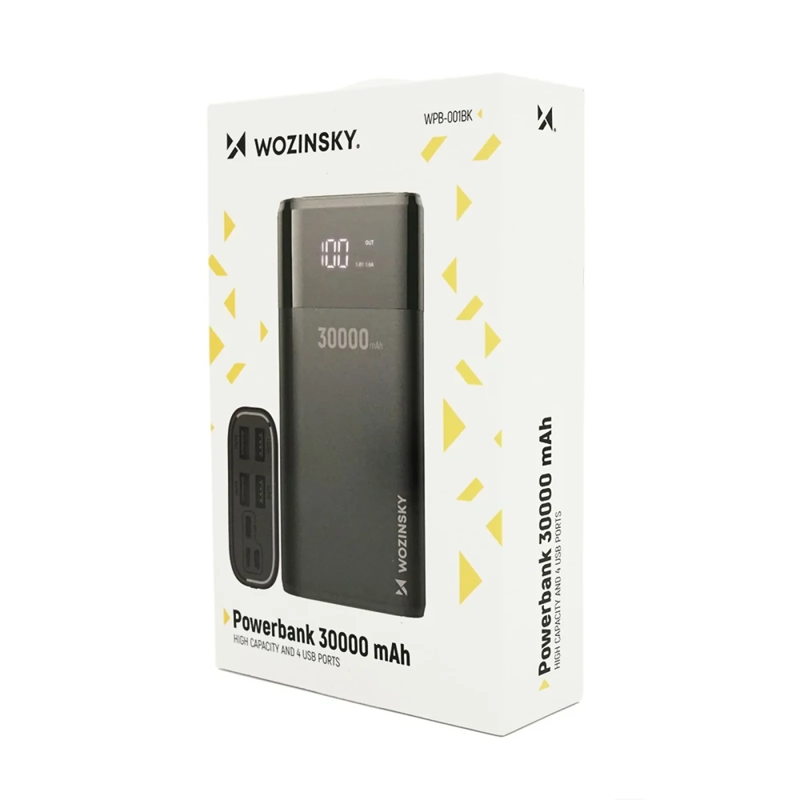 Зовнішній акумулятор Wozinsky WPB-001BK Bipow 30000mAh, Output: 4USB, 15W, Black (WPB-001BK/28829) UA
