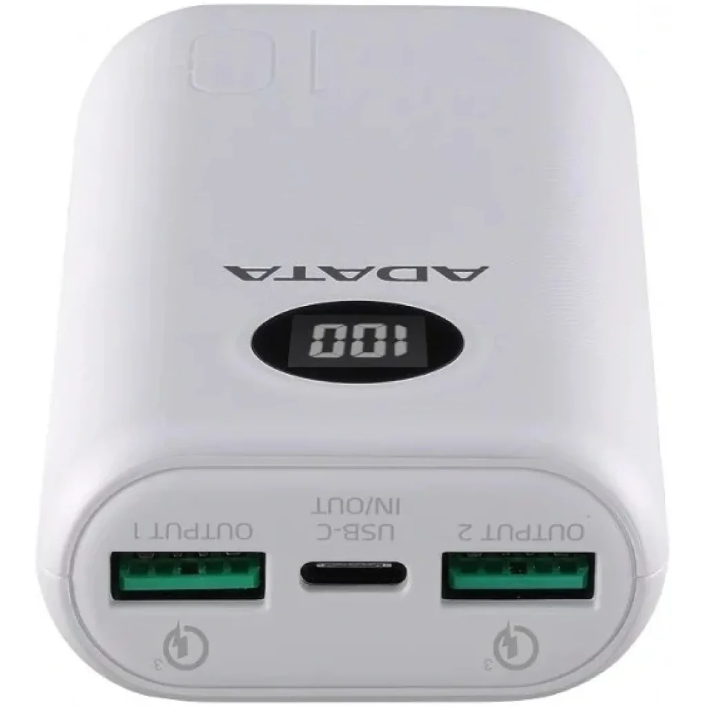 Зовнішній акумулятор A-DATA P10000QCD 10000mAh White (AP10000QCD-DGT-CWH) UA