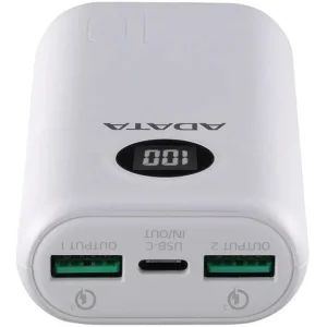 Зовнішній акумулятор A-DATA P10000QCD 10000mAh White (AP10000QCD-DGT-CWH) UA
