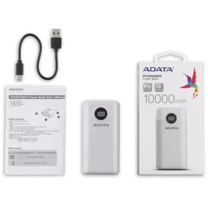Зовнішній акумулятор A-DATA P10000QCD 10000mAh White (AP10000QCD-DGT-CWH) UA