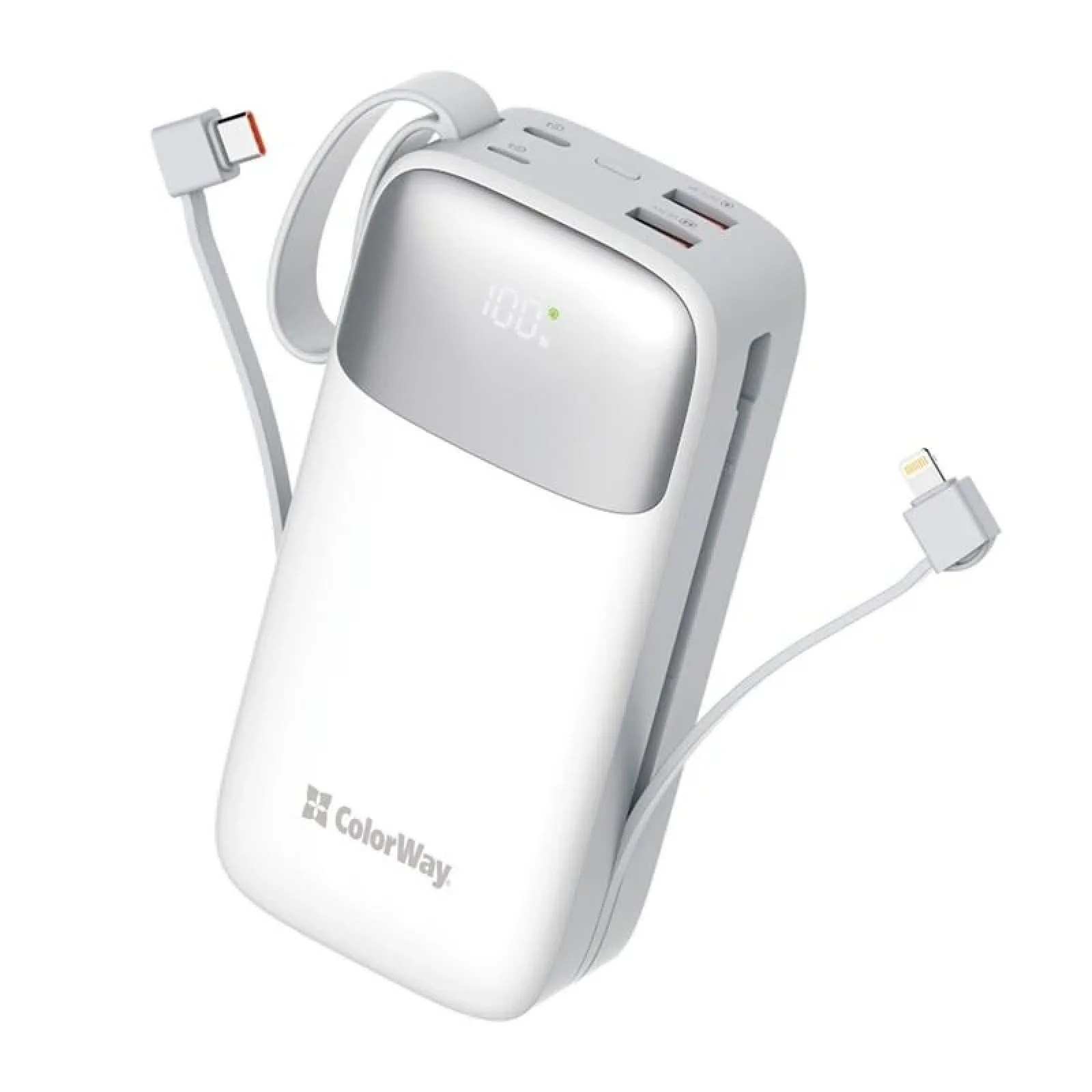 Зовнішній акумулятор ColorWay 30000mAh White (CW-PB300LPA4WT-PDD) UA