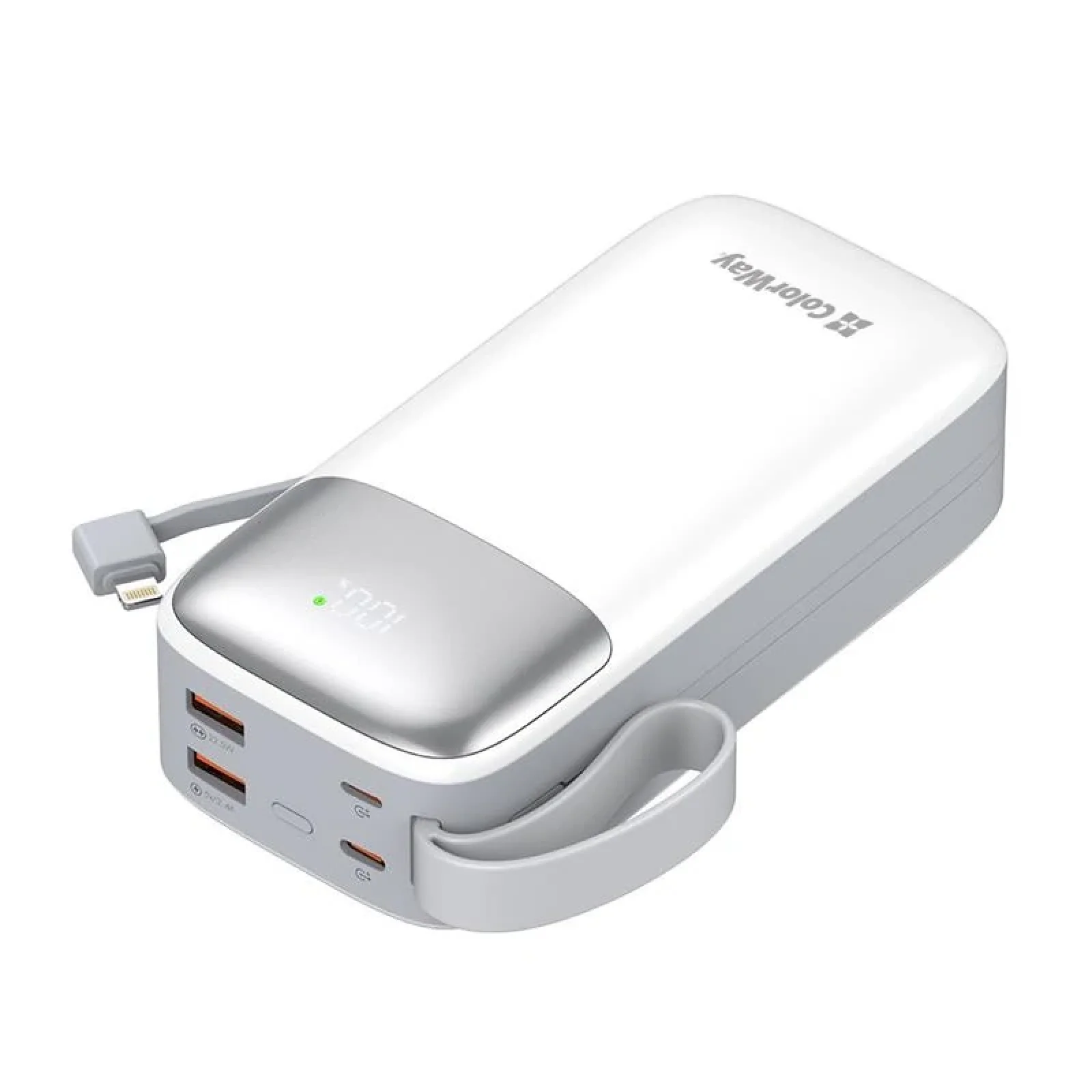 Зовнішній акумулятор ColorWay 30000mAh White (CW-PB300LPA4WT-PDD) UA