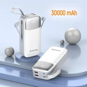 Зовнішній акумулятор ColorWay 30000mAh White (CW-PB300LPA4WT-PDD) UA