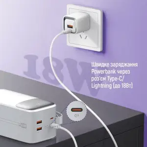 Зовнішній акумулятор ColorWay 50000mAh White (CW-PB500LPA4WT-PDD) UA